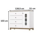Ver imagem 4 de Berco Mini Cama e Comoda 1 Porta e 4 Gavetas Aconchego Branco Jequitiba Hp Henn