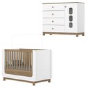 Ver imagem 1 de Berco Mini Cama e Comoda 1 Porta e 4 Gavetas Aconchego Branco Jequitiba Hp Henn