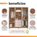 Ver imagem 4 de Guarda Roupas Casal 6 Portas 3 Gavetas Croácia Madeirado / Off White Notável