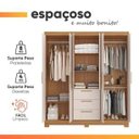 Ver mais imagens de Guarda Roupas Casal 6 Portas 3 Gavetas Croácia Madeirado / Off White Notável