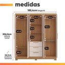 Ver imagem 3 de Guarda Roupas Casal 6 Portas 3 Gavetas Croácia Madeirado / Off White Notável