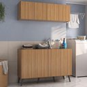 Ver imagem 2 de Conjunto Lavanderia Retrô Multiuso Armário Aéreo e Balcão 4 Portas Multimóveis Mp5053 Rustic/