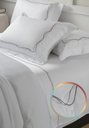 Ver imagem 3 de Jogo de Cama Windsor Kacyumara 300 Fios Branco/Cinza Mix Queen