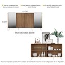 Ver imagem 6 de Aparador Buffet 4 Portas Com Espelho Retrô Vegas V3562 Rustic/Branco Rustic/Branco