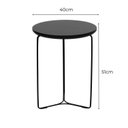 Ver imagem 3 de Mesa Lateral Minimalista Lille em Metal Preto com Tampo Redondo