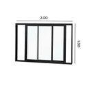 Ver imagem 3 de Janela de Correr Abertura Dupla 2 Folhas Vidro Liso 100x200cm Espresso Esquadrias