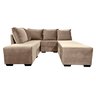 Sofá de canto com puff 6 lugares - 6 Posições Diferentes - Espuma D33 - Bege - 7