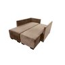 Sofá de canto com puff 6 lugares - 6 Posições Diferentes - Espuma D33 - Bege - 6
