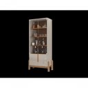 Ver imagem 2 de Cristaleira 2 Portas C- Prateleiras para Vinhos e Taças Lizz Off-white-cedro