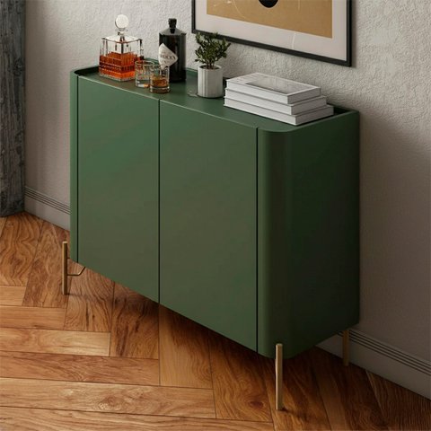 Buffet Mdf com Gaveta e Porta Lisa L98,5 X A81,5cm Musgo/dourado F830l