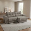 Ver imagem 1 de Sofá Retrátil e Reclinável 2 Lugares Dorian 235cm em Suede Cinza