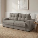Ver imagem 2 de Sofá Retrátil e Reclinável 2 Lugares Dorian 235cm em Suede Cinza