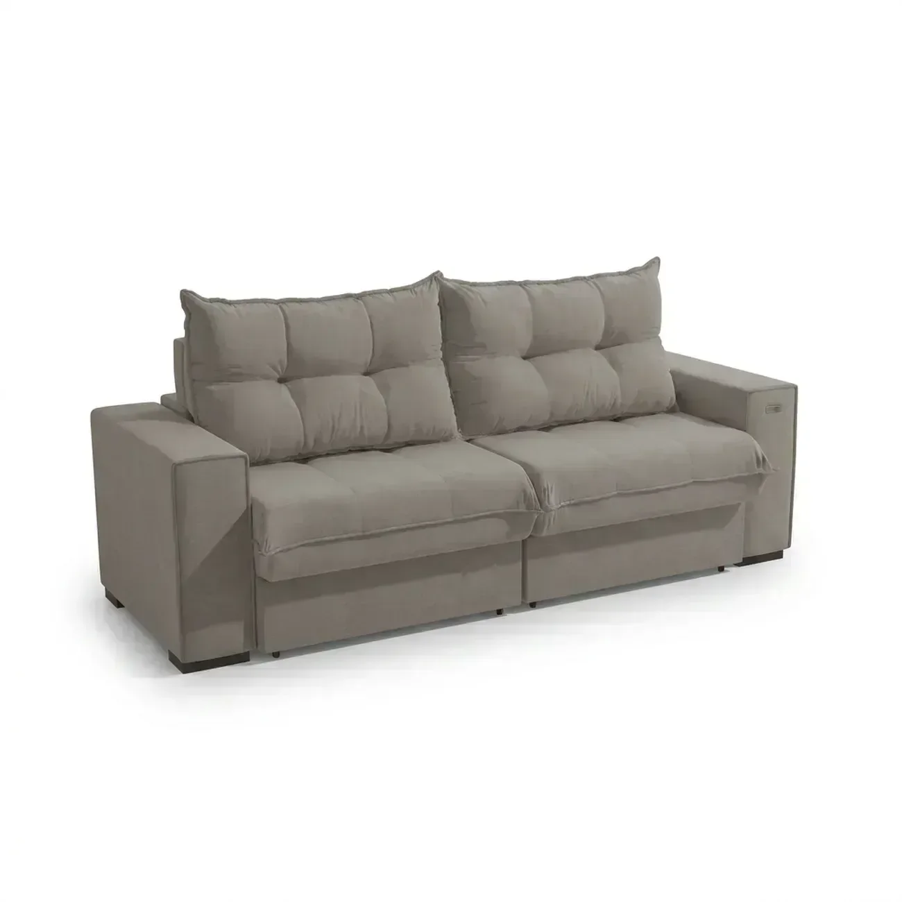 Ver mais imagens de Sofá Retrátil e Reclinável 2 Lugares Dorian 235cm em Suede Cinza