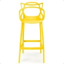 Ver imagem 3 de Kit 3 Banqueta Alta Allegra com Encosto Design Cozinha/bancada - Amarelo