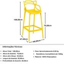 Ver imagem 6 de Kit 3 Banqueta Alta Allegra com Encosto Design Cozinha/bancada - Amarelo