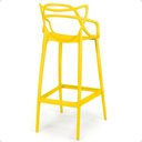Ver imagem 4 de Kit 3 Banqueta Alta Allegra com Encosto Design Cozinha/bancada - Amarelo