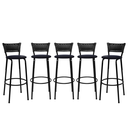 Ver imagem 1 de Kit 5 Banquetas para Bancada Banco Alto Junco Preto Balcão Cozinha Gourmet Bar Área de Lazer Piscina