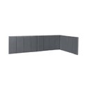 Ver imagem 1 de Conjunto Cabeceira Painel Estofada com Lateral para Cama de Solteiro Veludo Cinza 0,90 X 1,88