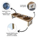 Ver imagem 4 de Comedouro Elevado Pet Triplo Gato Mdf Linha Básica - Amadeirado