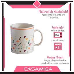 Conjunto 4 Canecas Chá Cerâmica Ashley 318ml Amarelo - 5
