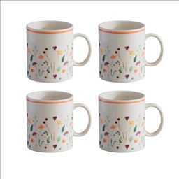 Conjunto 4 Canecas Chá Cerâmica Ashley 318ml Amarelo - 1