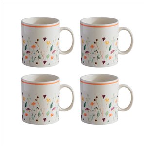Conjunto 4 Canecas Chá Cerâmica Ashley 318ml Amarelo