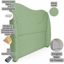 Ver imagem 5 de Cabeceira para Cama Box Estofada Persa 140cm Boucle Verde Claro Linha Premium Pés em Sapatas