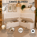 Ver imagem 4 de Canto Alemão 90cm Estofado Bouclê com Baú Moderno Luxo