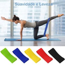 Kit 5 Mini Elásticas Alongamento Pilates Yoga Exercícios Condicionamento Físico Relaxamento - 4