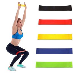 Kit 5 Mini Elásticas Alongamento Pilates Yoga Exercícios Condicionamento Físico Relaxamento - 3