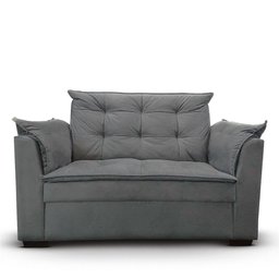 Sofá 2 Lugares para Sala Moderno Confortável Ágata Suede Cinza - 1