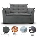 Ver imagem 4 de Sofá 2 Lugares para Sala Moderno Confortável Ágata Suede Cinza