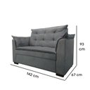 Ver imagem 3 de Sofá 2 Lugares para Sala Moderno Confortável Ágata Suede Cinza