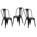 Ver imagem 1 de Kit 3 Cadeiras Iron Tolix - Preto - Semibrilho