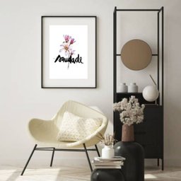 Quadro Floral Saudade - 60x48cm:madeira Branca - 1