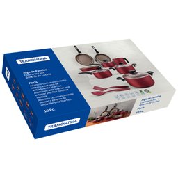 Jogo de Panelas 10 Peças Paris Antiaderente Vermelho Tramontina - 2