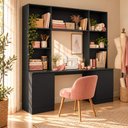 Ver imagem 1 de Mesa de Costura com Estante e 2 Portas para Ateliê 180cm Multimóveis MP6112 Preto