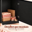Ver imagem 6 de Mesa de Costura com Estante e 2 Portas para Ateliê 180cm Multimóveis MP6112 Preto