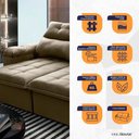 Ver imagem 7 de Sofá Retrátil Reclinável Verona 2,00m Suede Velut Bege Molas no Assento - King House