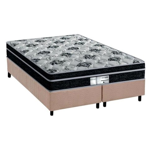 Cama Box Crc Queen +Colchão Molas Bonnel Born Probel 158x198