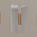 Ver imagem 5 de Guarda Roupas Casal Texas 6 Portas 4 Gavetas com Espelho Salleto Cinamomo/off White