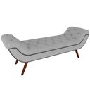 Ver imagem 1 de Puff Recamier Decorativo com Tachas 140cm Santorini Linho Cinza