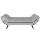 Ver imagem 2 de Puff Recamier Decorativo com Tachas 140cm Santorini Linho Cinza