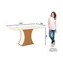 Ver imagem 4 de Conjunto: Mesa Sala Jantar Luiza C/ Tampo Curvo Madeirado C/ Vidro 160x80cm e 6 Cadeiras Milla