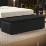 Calçadeira Baú Navi 140 para Cama de Casal A-012 Couro Preto Aradecor - 1