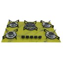 Ver imagem 1 de Fogão Cooktop a Gás Chapa 5 Bocas Tripla Chama 127/220v Marmorizado Marmore Amarelo