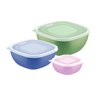 Jogo de Potes Tramontina Mixcolor em Polipropileno Colorido com Tampa Transparente 03 Peças - 1