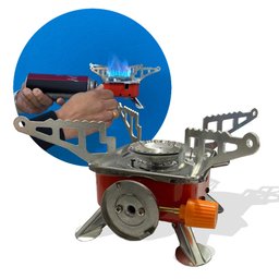 Mini Fogareiro Portátil Camping Á Gás 1 Boca Inox Automático Western - 1