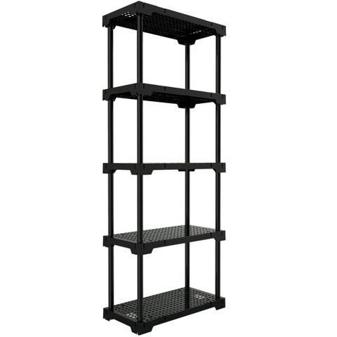 Estante Plástica Poly com 5 Prateleiras Preto 70x35x167cm - 10111138020 - I'm In Home Estante Plásti
