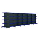 Ver imagem 1 de Kit 6 Gôndolas New Premium 2,02m Preta Centro 80/60 + Ponta 40/30